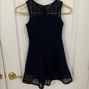Zunie Navy Blue Lace Kids Dress